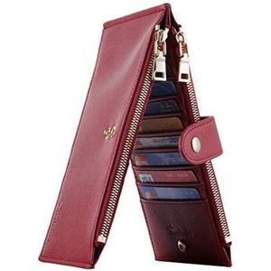 Womens Wallet RFID Blocking Bifold Multi Card Case Wallet with Zipper Pocket